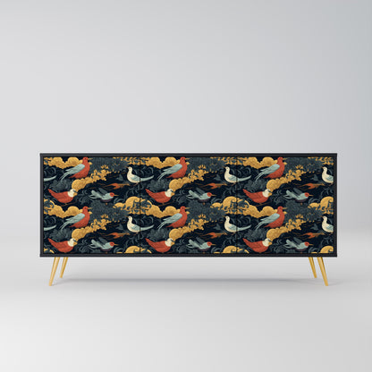 Credenza a 3 ante FOWLY DAZE in finitura nera
