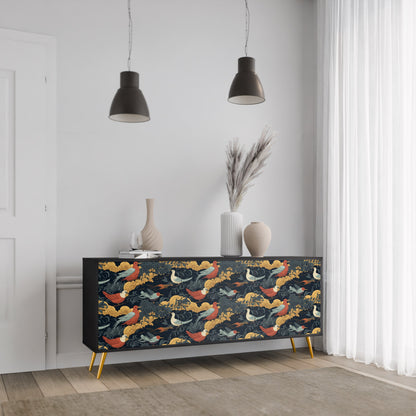 Credenza a 3 ante FOWLY DAZE in finitura nera