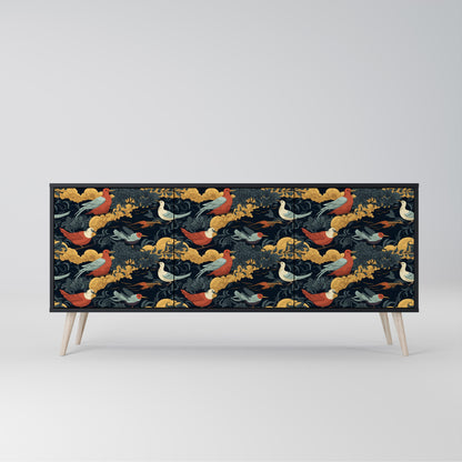 Credenza a 3 ante FOWLY DAZE in finitura nera