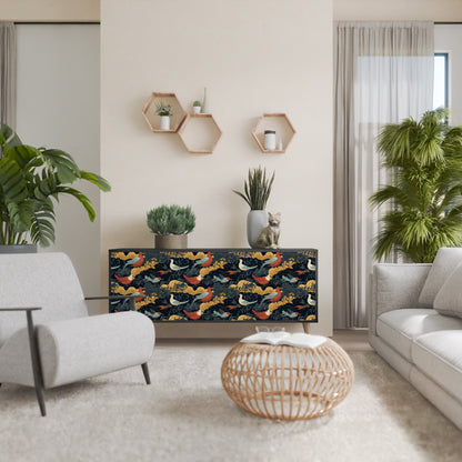 Credenza a 3 ante FOWLY DAZE in finitura nera