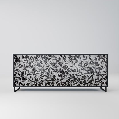 Credenza CHARCOAL SPROUT a 3 ante con finitura nera