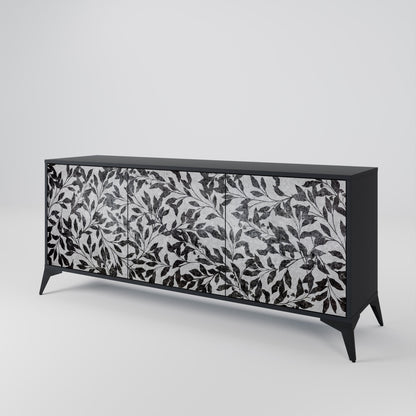 Credenza CHARCOAL SPROUT a 3 ante con finitura nera