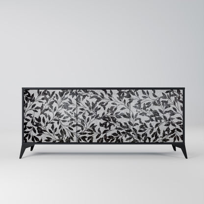Credenza CHARCOAL SPROUT a 3 ante con finitura nera