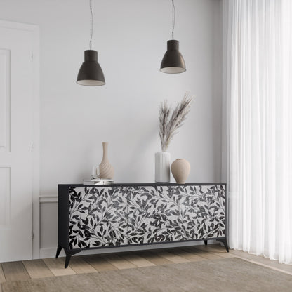 Credenza CHARCOAL SPROUT a 3 ante con finitura nera