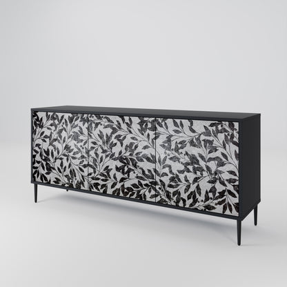 Credenza CHARCOAL SPROUT a 3 ante con finitura nera