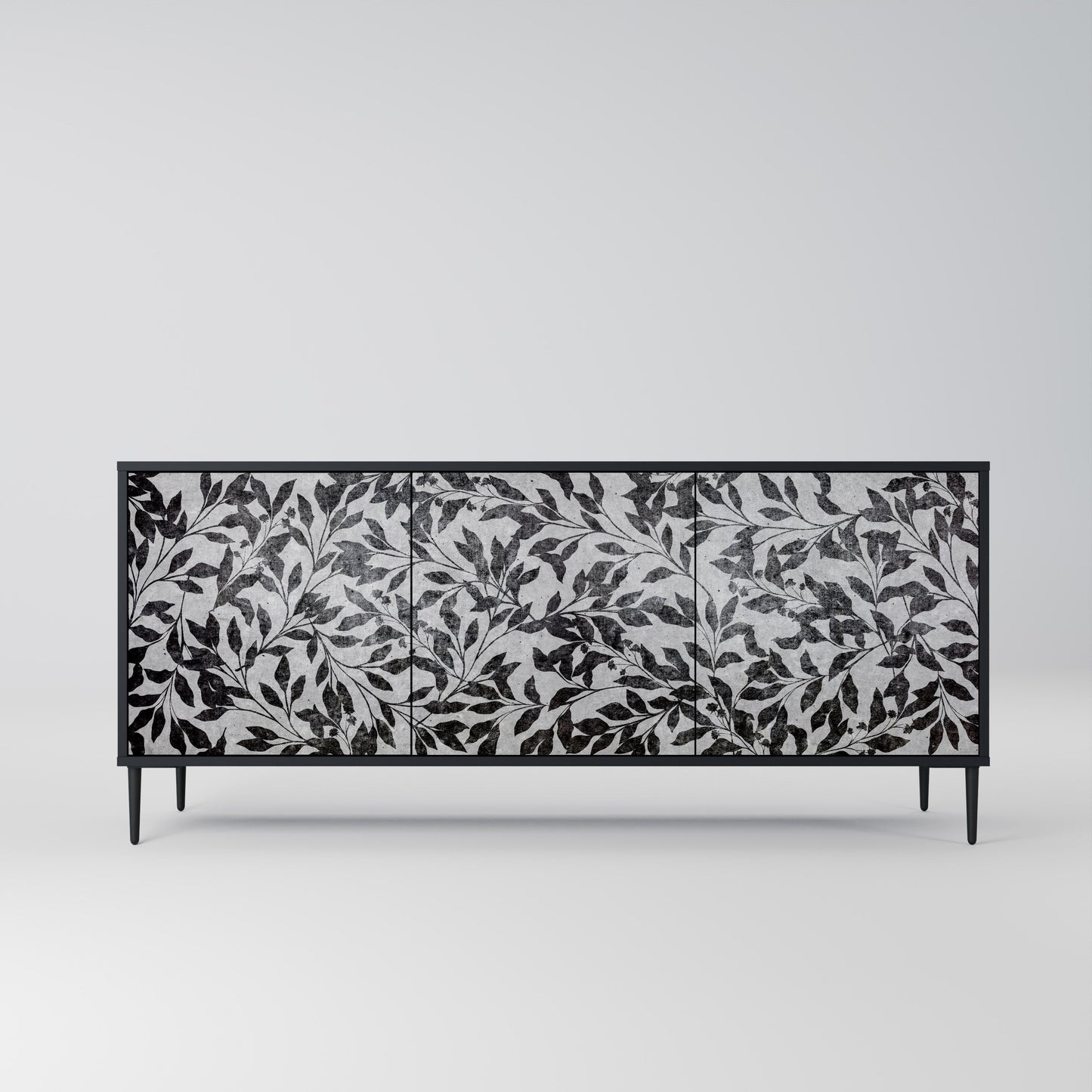 Credenza CHARCOAL SPROUT a 3 ante con finitura nera