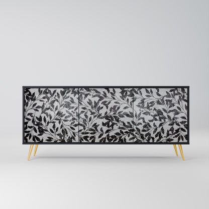 Credenza CHARCOAL SPROUT a 3 ante con finitura nera