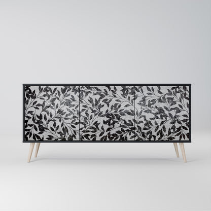 Credenza CHARCOAL SPROUT a 3 ante con finitura nera