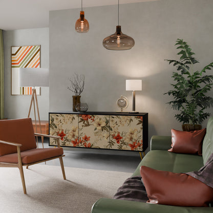 Credenza BLOOMING HARMONY a 3 ante in finitura nera