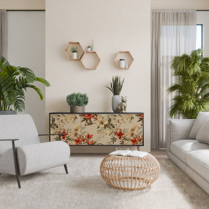 Credenza BLOOMING HARMONY a 3 ante in finitura nera