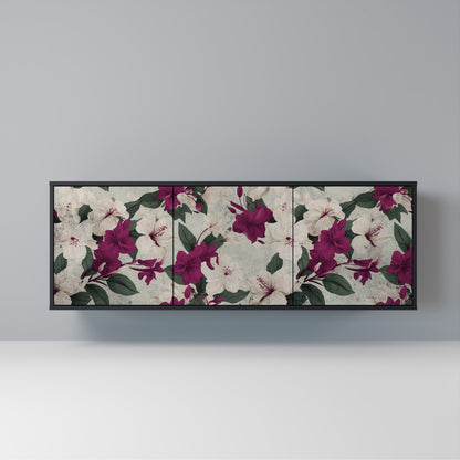 FLOWERET DREAM Madia a 3 Ante in Finitura Nera