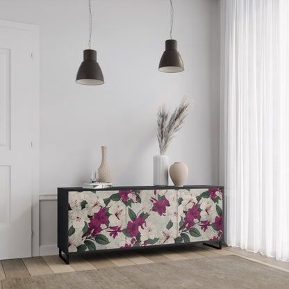Credenza a 3 ante FLOWERET DREAM in finitura nera