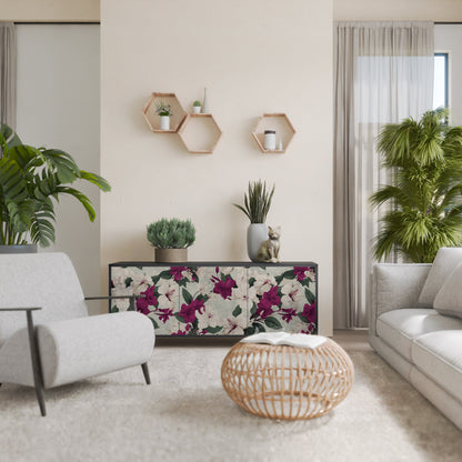 Credenza a 3 ante FLOWERET DREAM in finitura nera