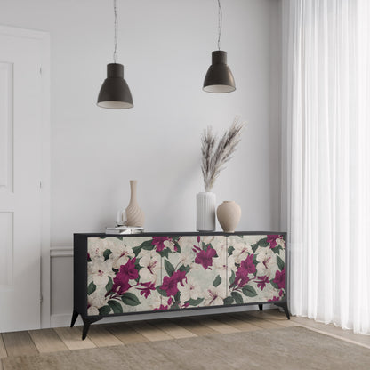 Credenza a 3 ante FLOWERET DREAM in finitura nera