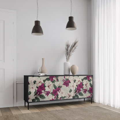 Credenza a 3 ante FLOWERET DREAM in finitura nera