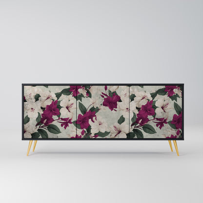Credenza a 3 ante FLOWERET DREAM in finitura nera