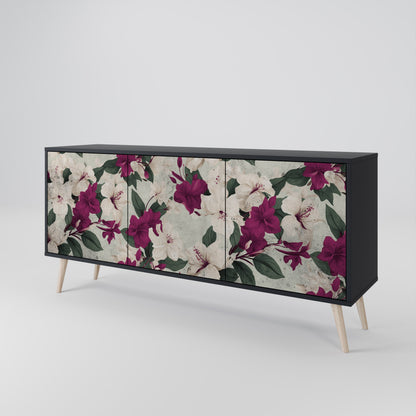 Credenza a 3 ante FLOWERET DREAM in finitura nera