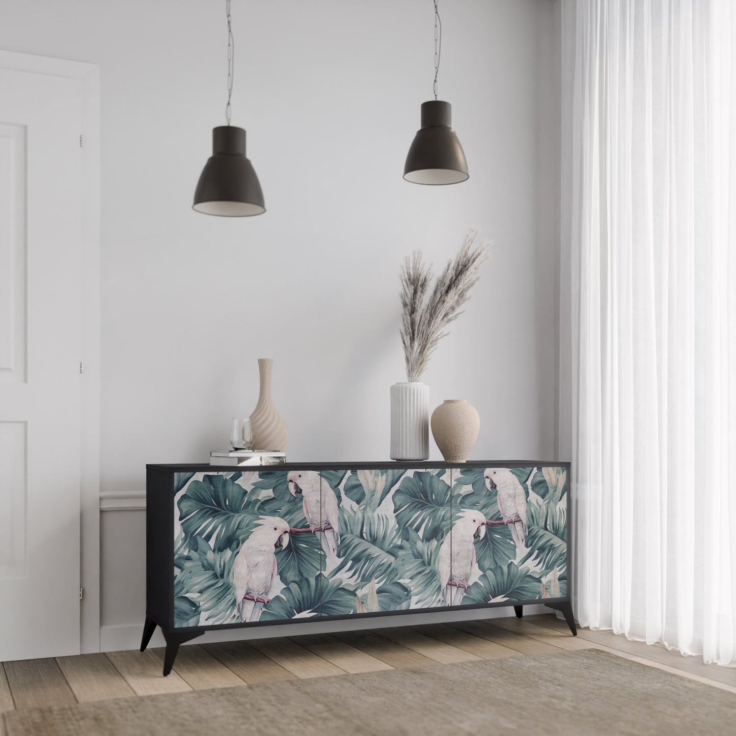 Credenza a 3 ante POPINJAY LOOK in finitura nera