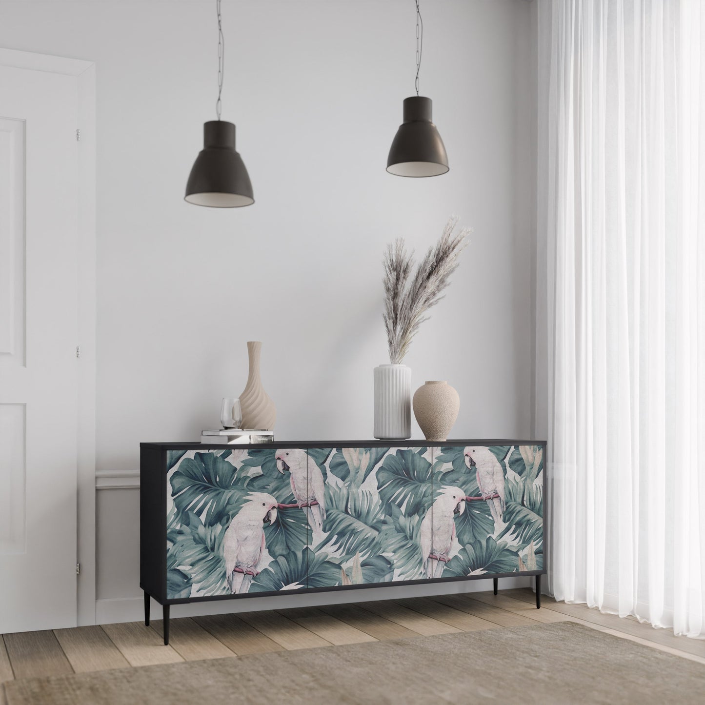 Credenza a 3 ante POPINJAY LOOK in finitura nera