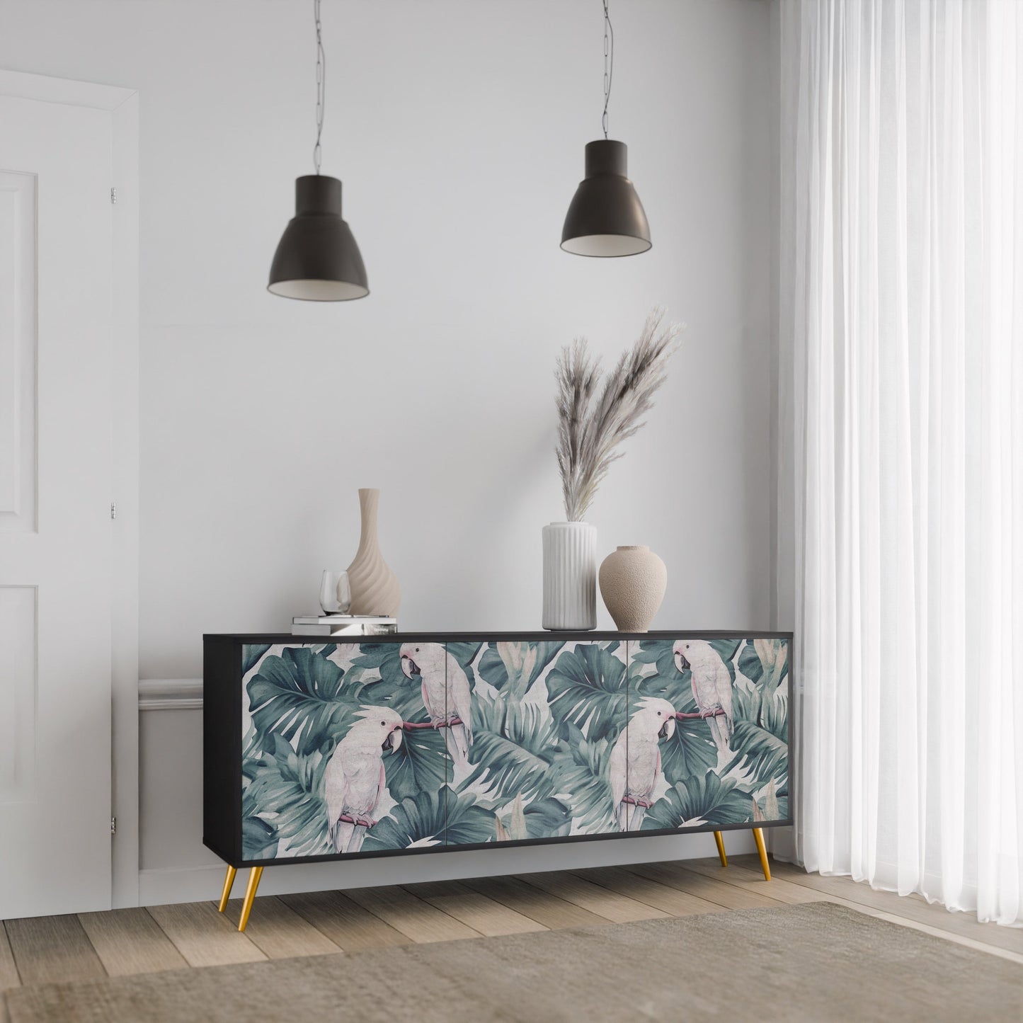 Credenza a 3 ante POPINJAY LOOK in finitura nera