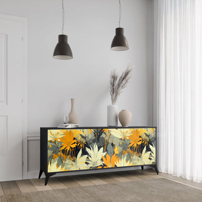 Credenza a 3 ante SUNKISSED LILY in finitura nera