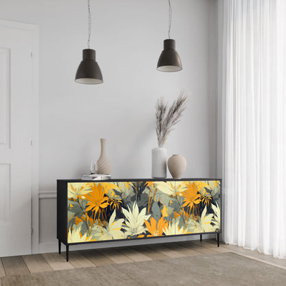 Credenza a 3 ante SUNKISSED LILY in finitura nera