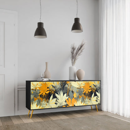 Credenza a 3 ante SUNKISSED LILY in finitura nera