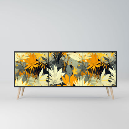 Credenza a 3 ante SUNKISSED LILY in finitura nera