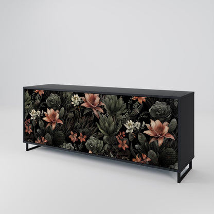 Credenza a 3 ante SECRET VERDURE in finitura nera