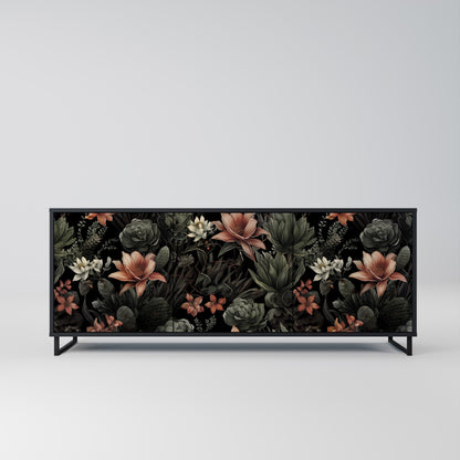 Credenza a 3 ante SECRET VERDURE in finitura nera