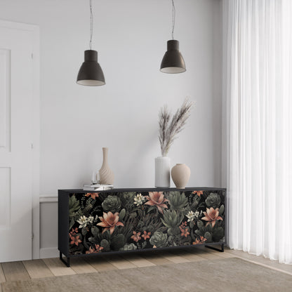 Credenza a 3 ante SECRET VERDURE in finitura nera