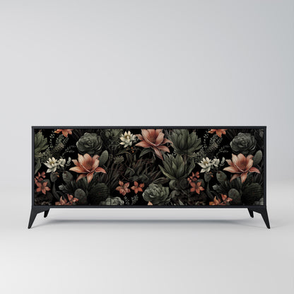 Credenza a 3 ante SECRET VERDURE in finitura nera