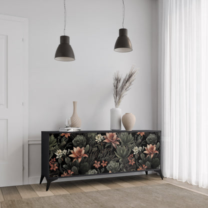 Credenza a 3 ante SECRET VERDURE in finitura nera
