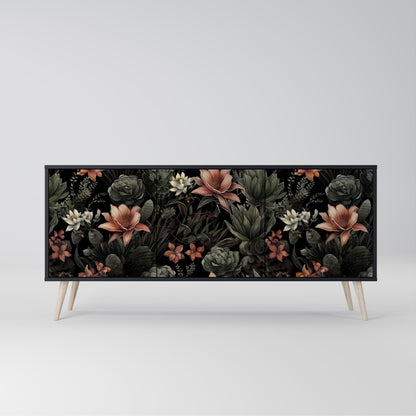 Credenza a 3 ante SECRET VERDURE in finitura nera
