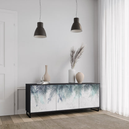 Credenza PALM VEIL a 3 ante in finitura nera