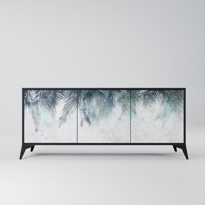Credenza PALM VEIL a 3 ante in finitura nera