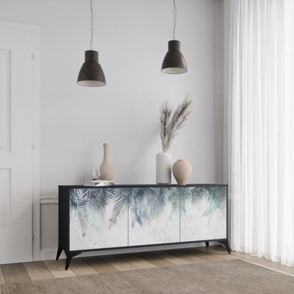 Credenza PALM VEIL a 3 ante in finitura nera