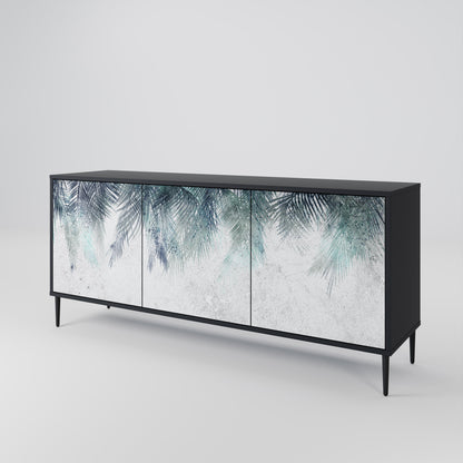 Credenza PALM VEIL a 3 ante in finitura nera