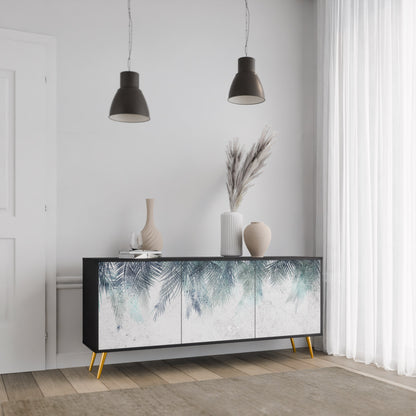 Credenza PALM VEIL a 3 ante in finitura nera