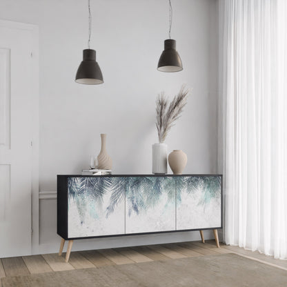 Credenza PALM VEIL a 3 ante in finitura nera