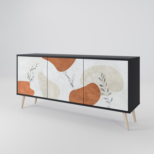 Credenza TRANQUIL TWIG a 3 ante in finitura nera