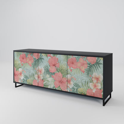 Credenza a 3 ante HAWAIIAN SPIRIT in finitura nera