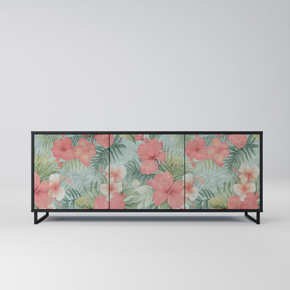 Credenza a 3 ante HAWAIIAN SPIRIT in finitura nera