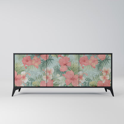 Credenza a 3 ante HAWAIIAN SPIRIT in finitura nera