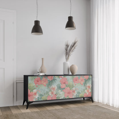 Credenza a 3 ante HAWAIIAN SPIRIT in finitura nera