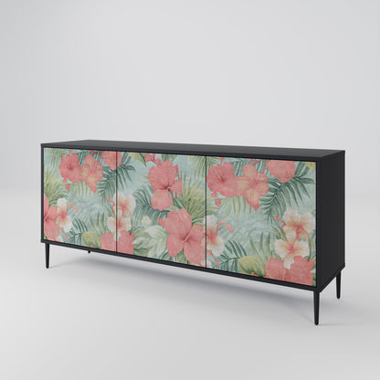 Credenza a 3 ante HAWAIIAN SPIRIT in finitura nera