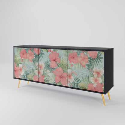 Credenza a 3 ante HAWAIIAN SPIRIT in finitura nera