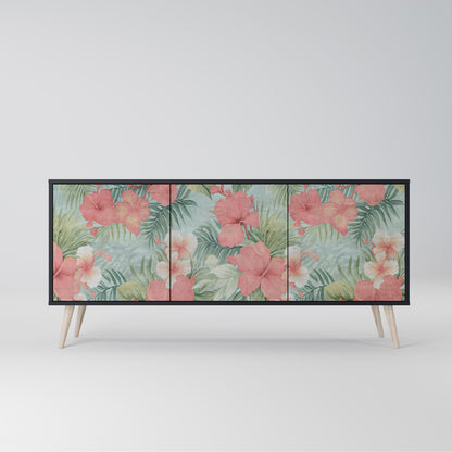 Credenza a 3 ante HAWAIIAN SPIRIT in finitura nera