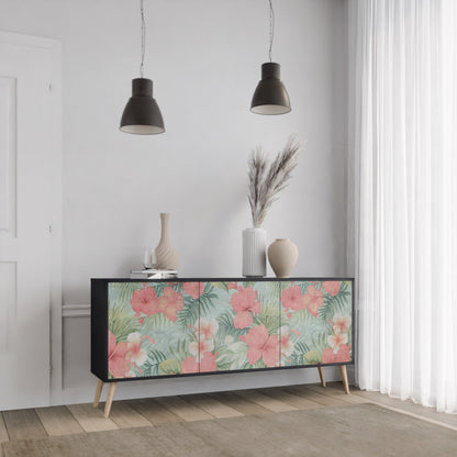Credenza a 3 ante HAWAIIAN SPIRIT in finitura nera