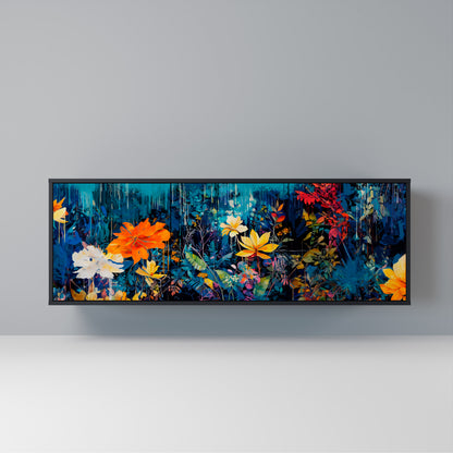 MIDNIGHT BLOSSOM Madia a 3 Ante in Finitura Nera